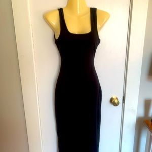 Black Sleeveless Midi Dress
